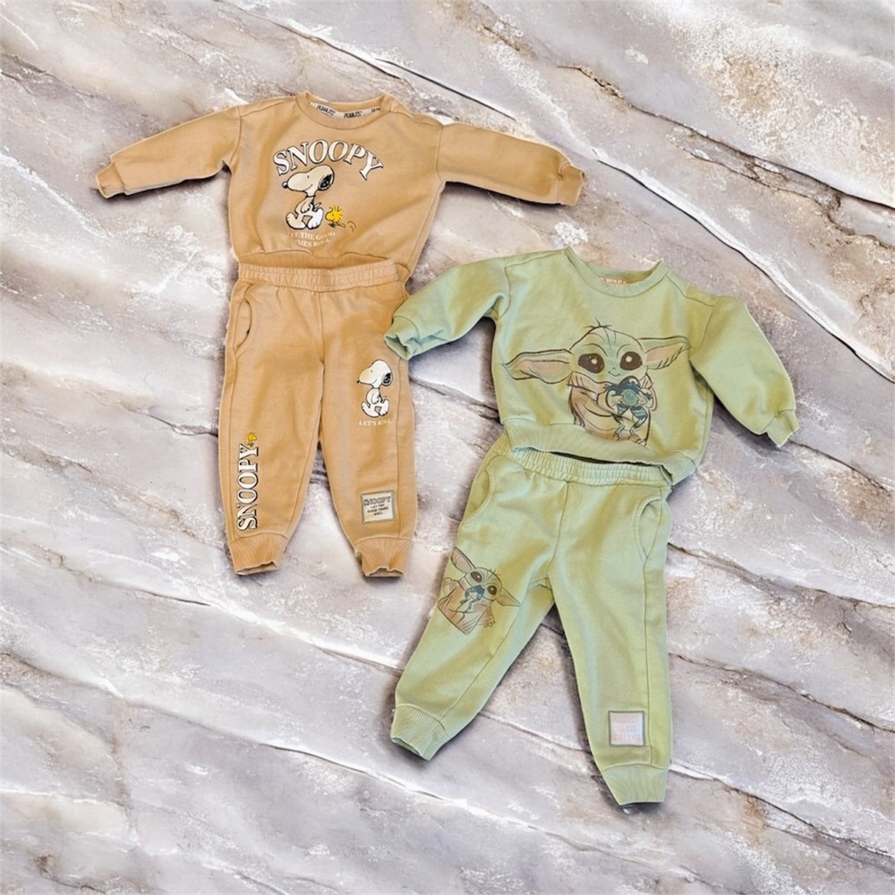 Toddler Sweatshirt and Jogger Sets Snoopy Baby Yoda Size 2T